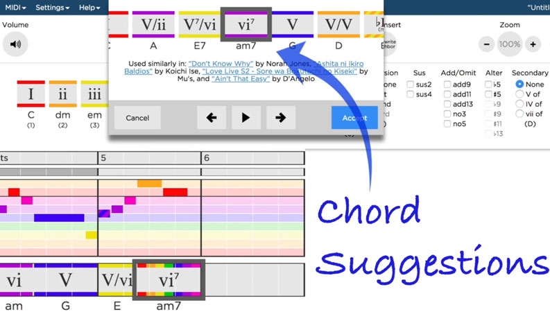 Hookpad magic chord carousel